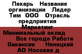 Пекарь › Название организации ­ Лидер Тим, ООО › Отрасль предприятия ­ Маркетинг › Минимальный оклад ­ 27 600 - Все города Работа » Вакансии   . Ненецкий АО,Носовая д.